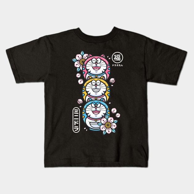 Daruma Totem Mini-Dora Kids T-Shirt by Bear Noise